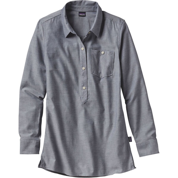 Patagonia Tops - Patagonia Women's Top Tunic Grey Organic Cotton Blend Long Sleeve Size M